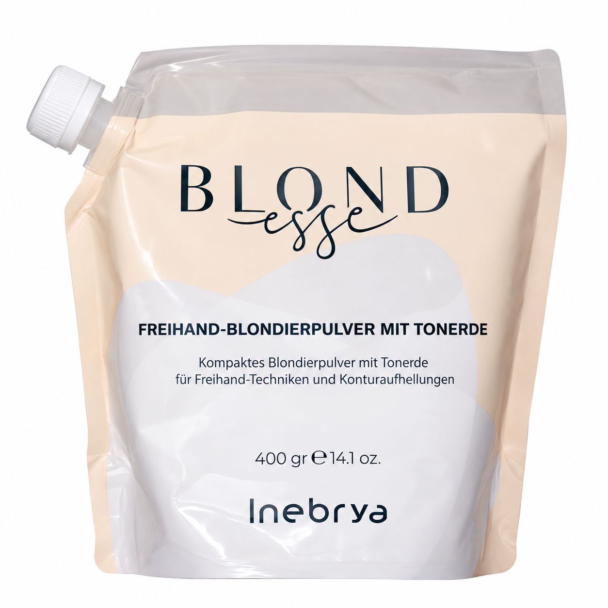Inebrya Blondesse Freihand-Blondierpulver mit Tonerde, 400g Beutel.
