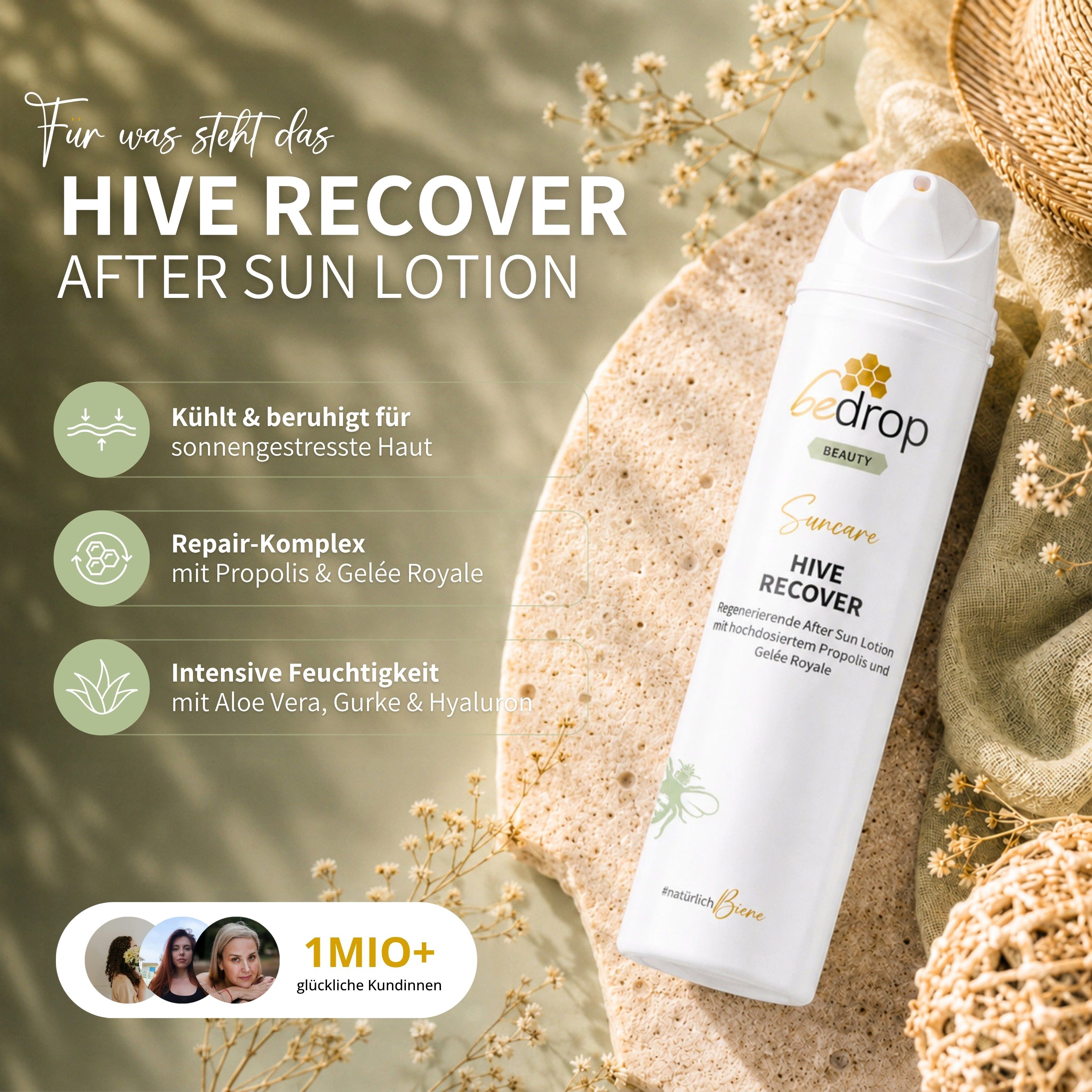 HIVE RECOVER - regenerierende After Sun Lotion mit hochdosiertem Gelée Royale & Propolis