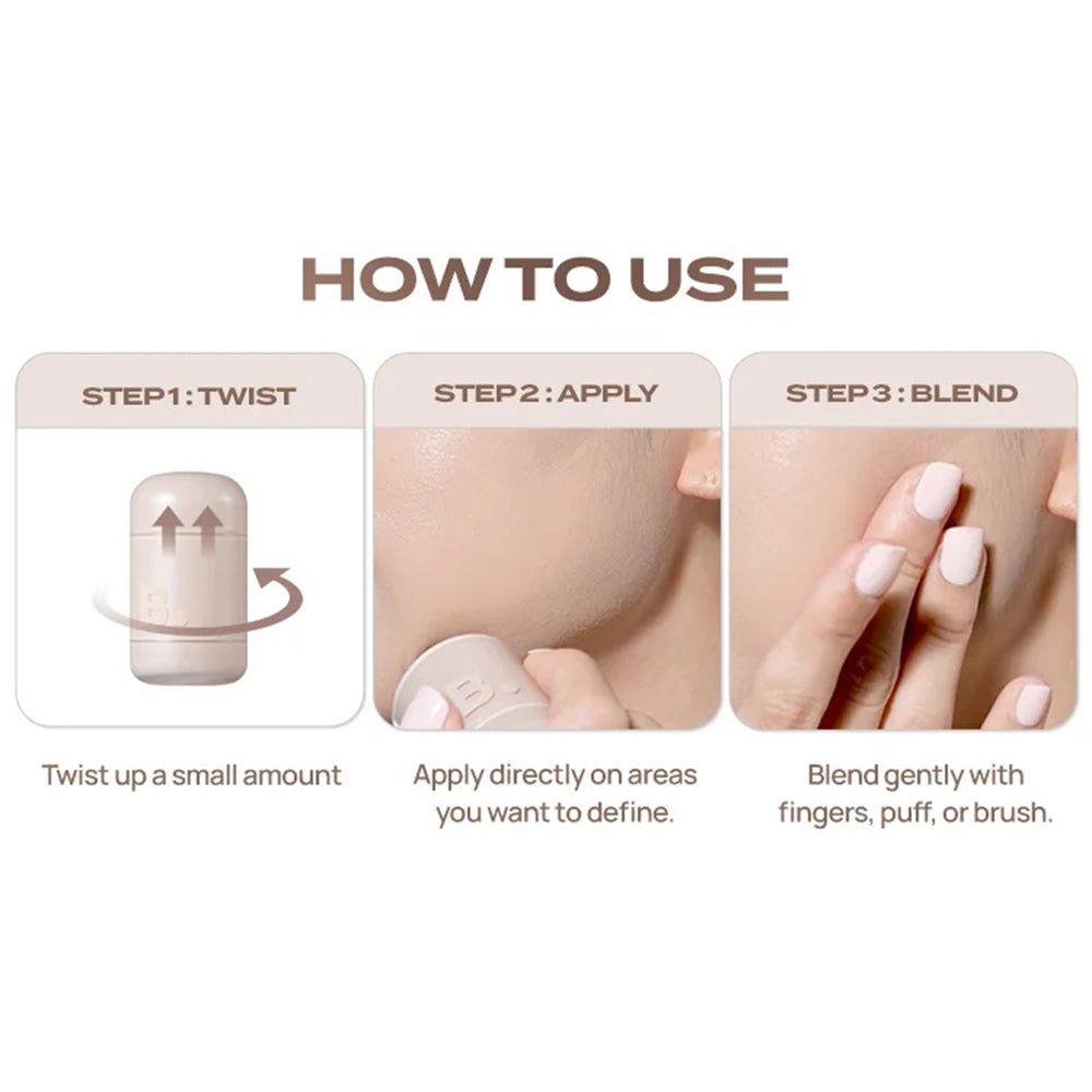 Anwendungshinweise für BANILA CO Romantic Blush Contour Stick.