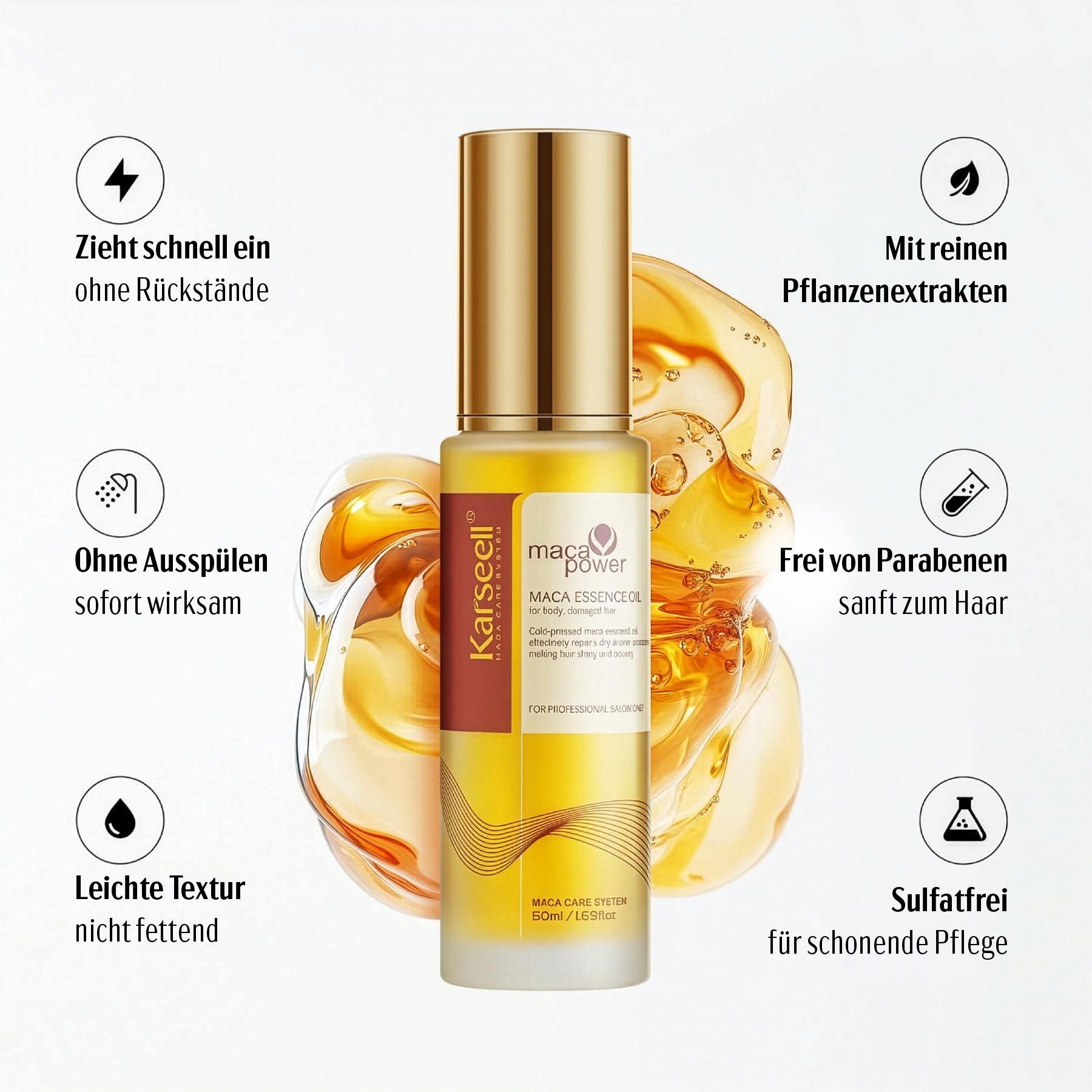 Karseell Haaröl Maca Essence Öl für Trockenes Haar mit Arganöl