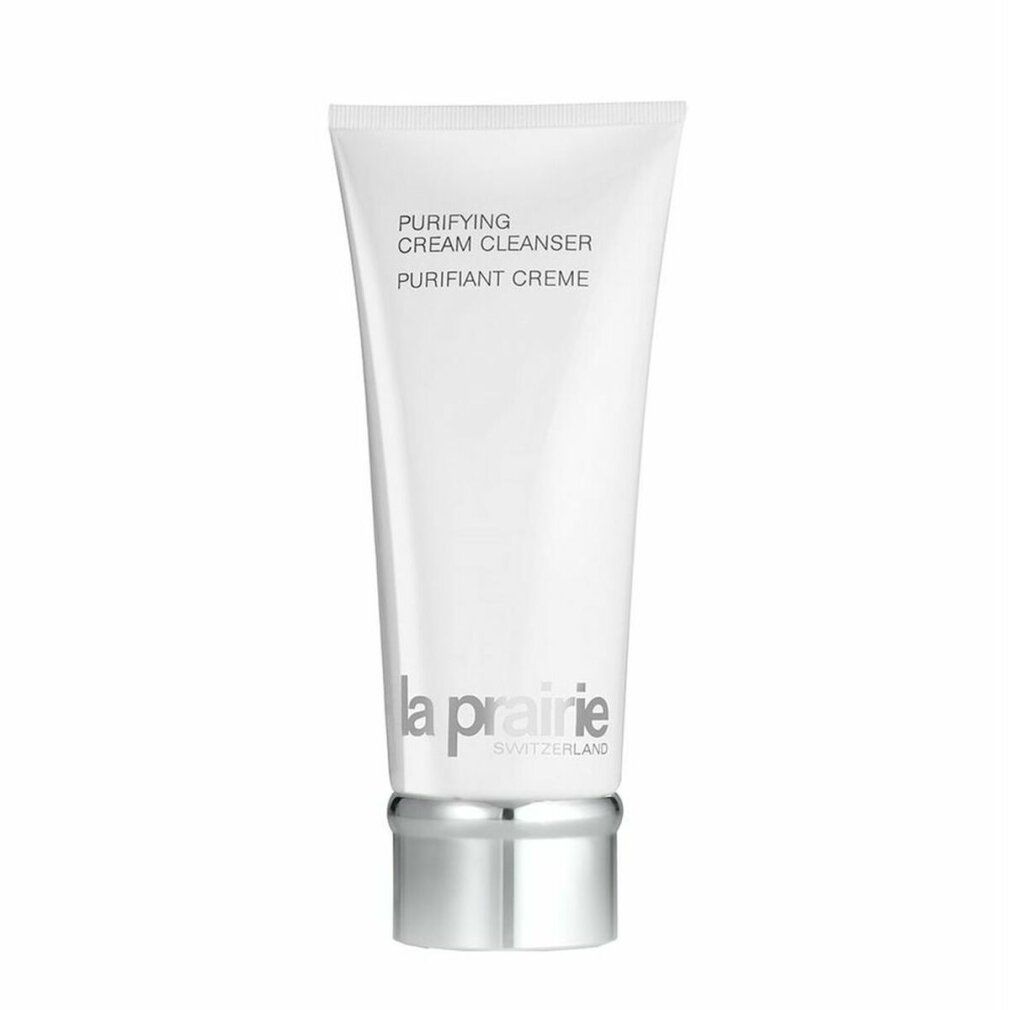 Weiße Tube mit silbernem Verschluss. La Prairie Purifying Cream Cleanser.