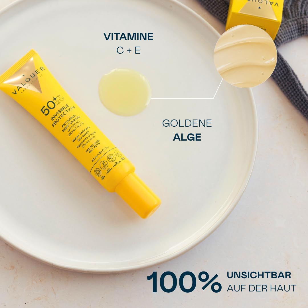 Valquer Sonnenschutz Serum LSF 50+, 40ml. Breitbandschutz vor UVA/UVB-Strahlen.