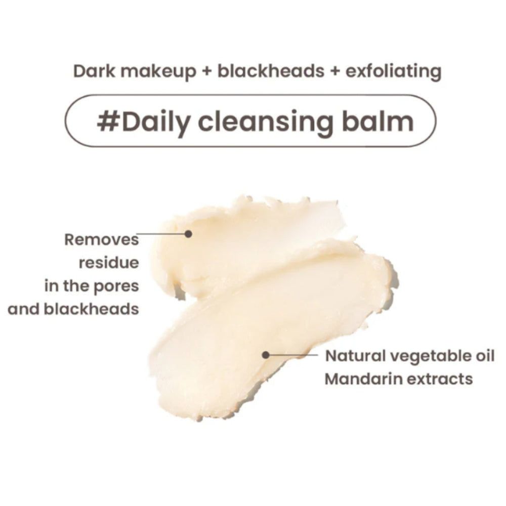 Heimish All Clean Balm: Texturprobe mit Mandarin-Extrakten, die Rückstände in Poren entfernt.