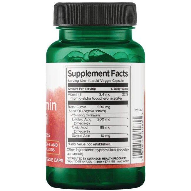 Swanson Schwarzkümmelöl 500 mg