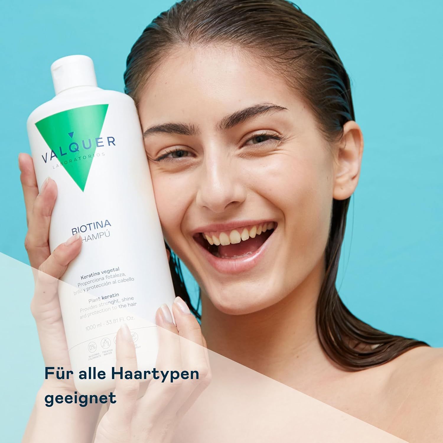 VALQUER Biotin Shampoo Flasche mit 1000ml Inhalt.