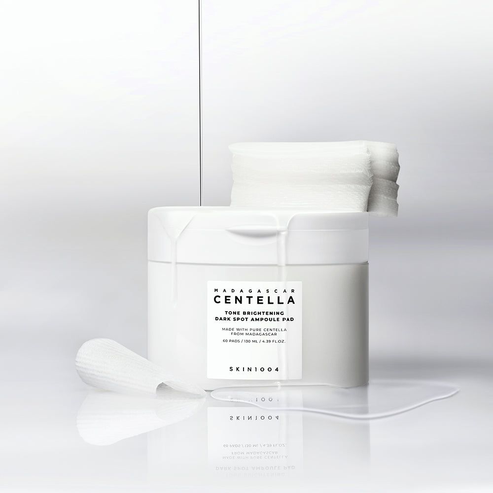 SKIN1004 Madagascar Centella Ampoule Pad Dose mit einzelnen Pads und Flüssigkeit.