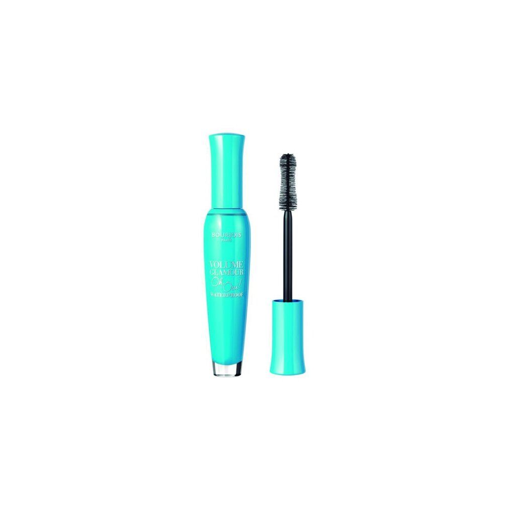 Bourjois Volume Glamour Mascara, blau, mit abgenommenem Applikator.