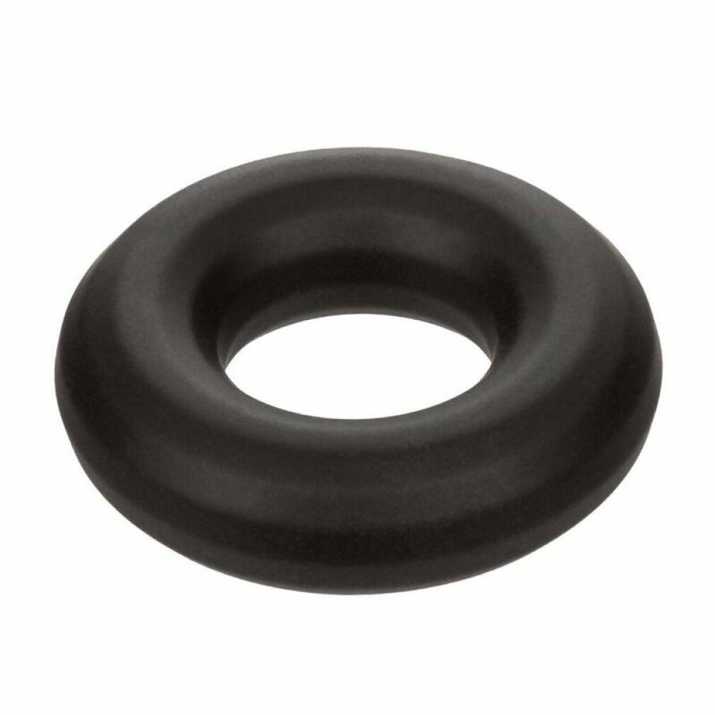 Schwarzer Silikonring. Kreisförmig mit Loch in der Mitte.