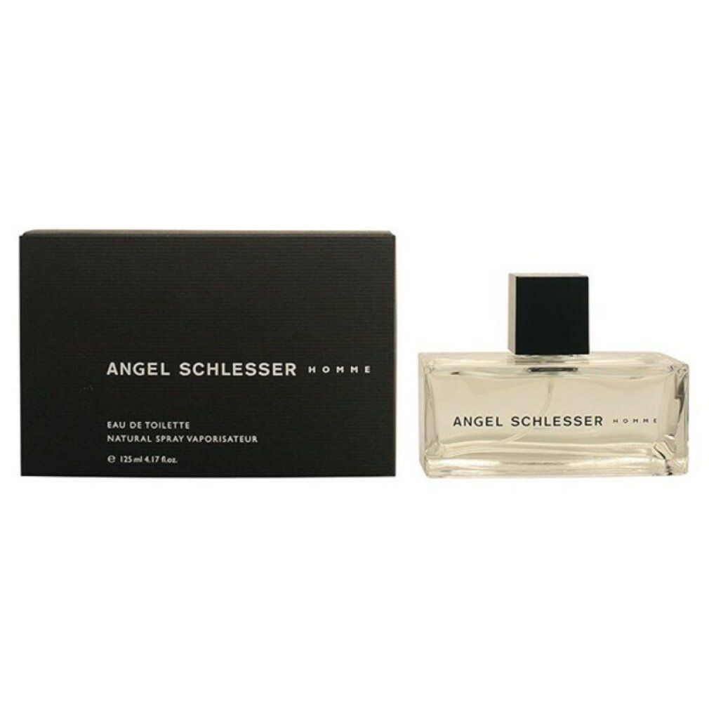 Flakon und Schachtel. Aufschrift: ANGEL SCHLESSER Homme. Eau de Toilette. 125ml.