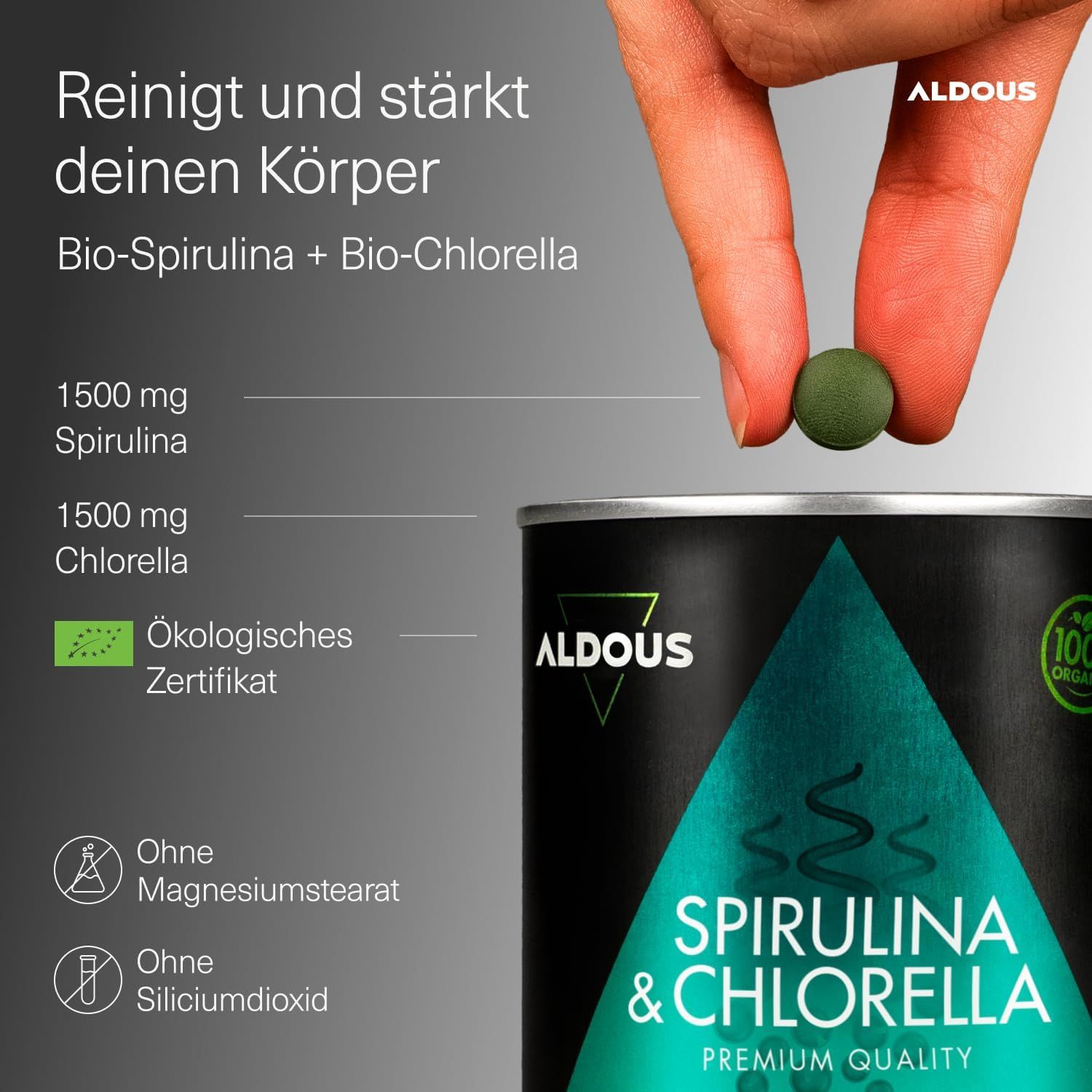 Aldous Spirulina + Chlorella Tabletten