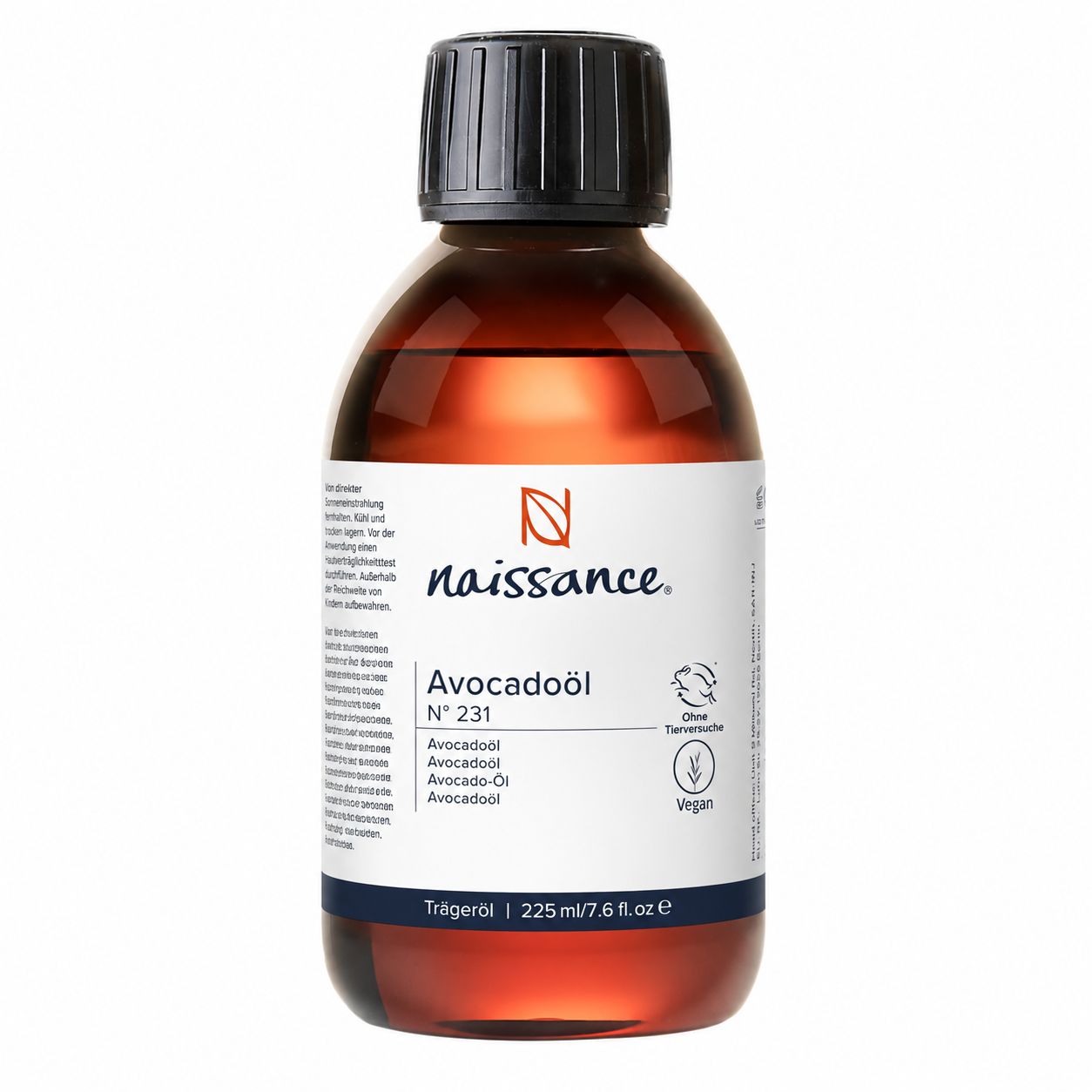 Flasche Naissance Avocadoöl N° 231, 225ml, vegan.