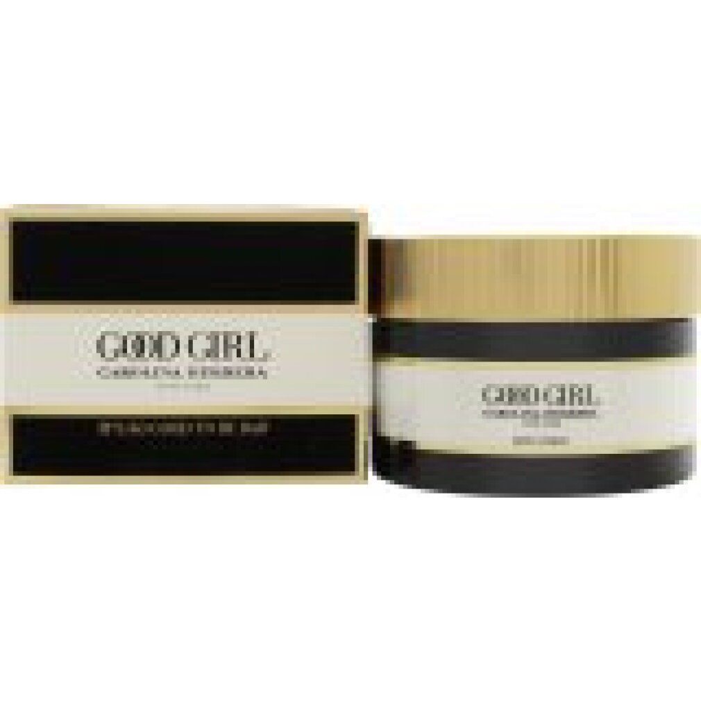 Körpercreme-Tiegel und Verpackung. Schwarze und goldene Box mit "Good Girl" Schriftzug.