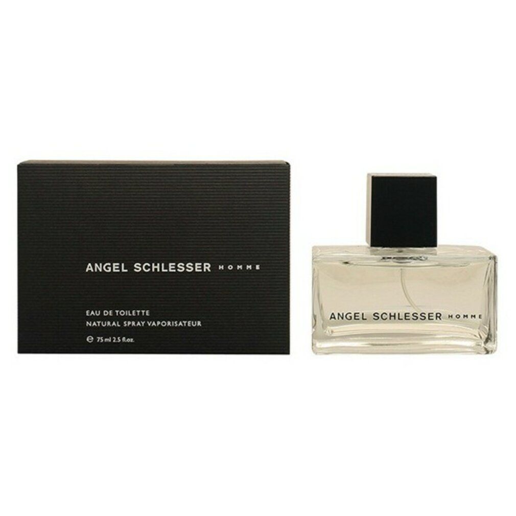 Flakon und Schachtel. Aufschrift: ANGEL SCHLESSER Homme. Eau de Toilette. 75ml.