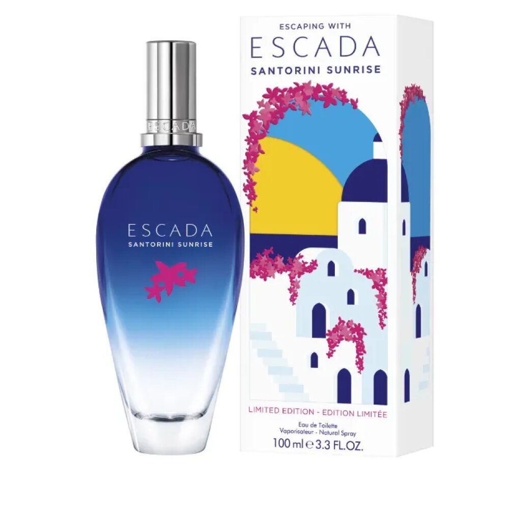 Flakon und Verpackung ESCADA SANTORINI SUNRISE. Aufschrift: LIMITED EDITION, 100 ml.