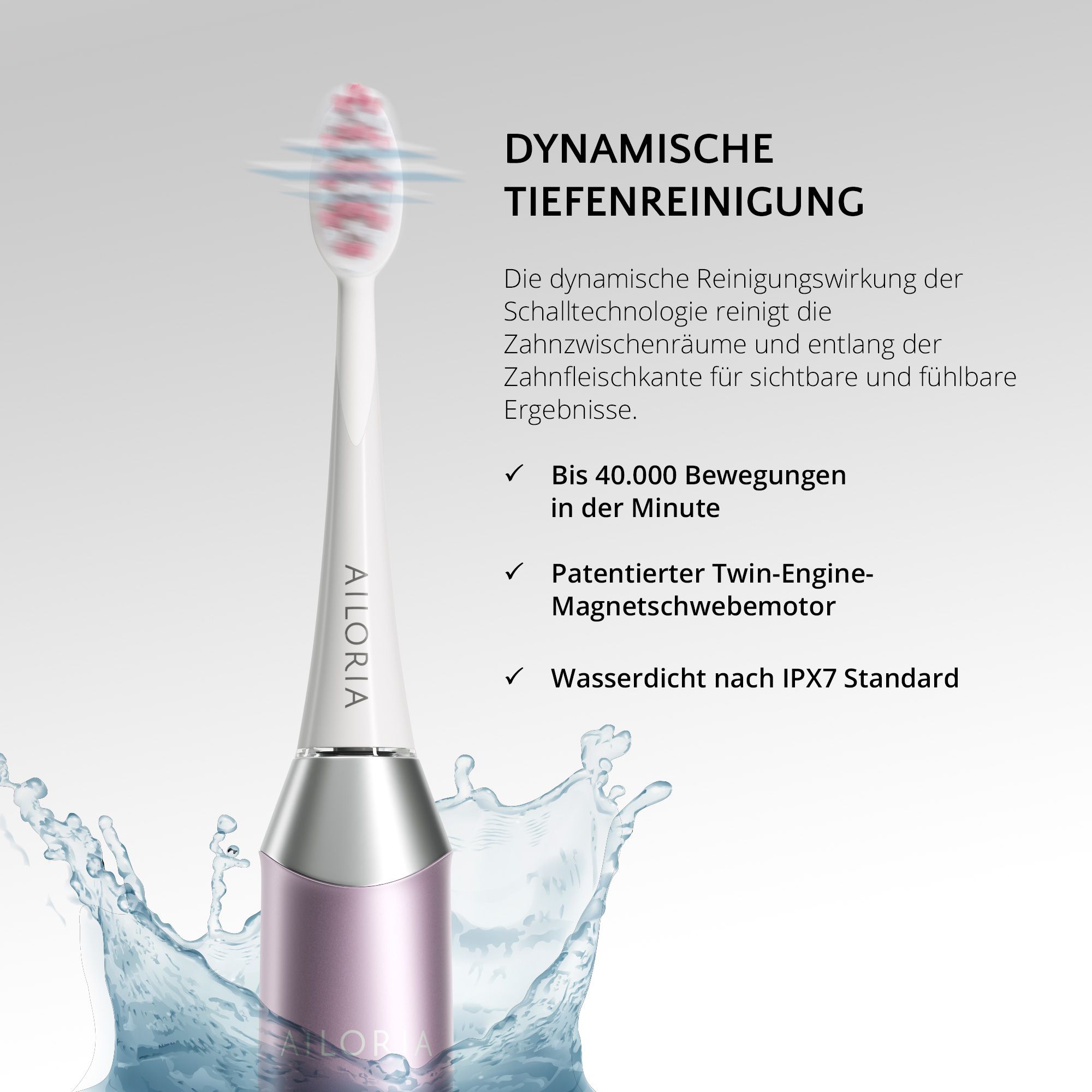 AILORIA SHINE BRIGHT SET USB-Schallzahnbürste