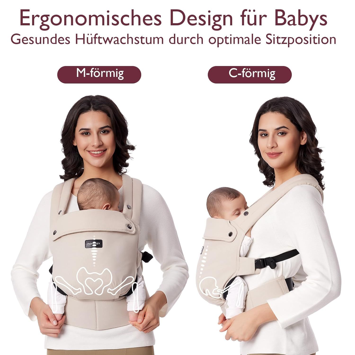 Momcozy Baby Trage - Leichte & Atmungsaktive Khaki