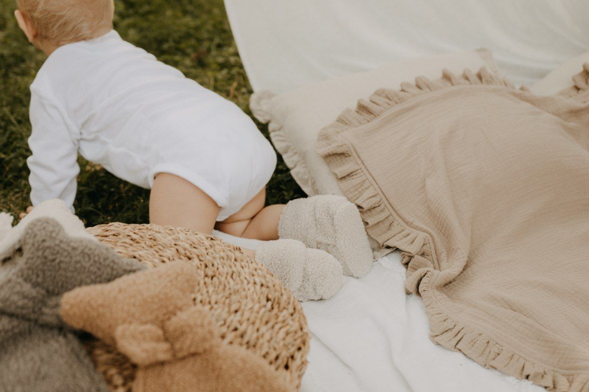 T-TOMI Krabbelschuhe TEDDY Cream (3-6 Monate) WARM
