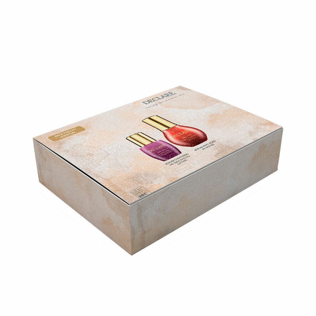 Geschenkbox mit zwei Flakons. Aufdruck mit Produktabbildungen und Schriftzug DECLARE.
