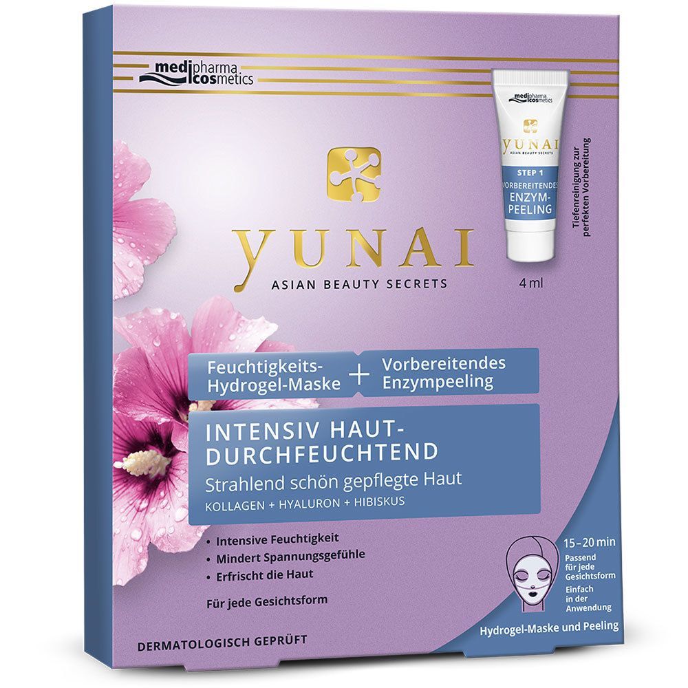 medipharma cosmetics YUNAI Feuchtigkeits-Hydrogel-Maske + Enzympeeling