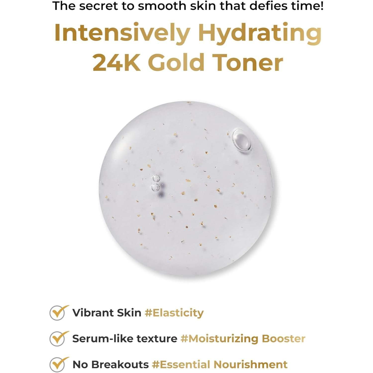 Intensiv feuchtigkeitsspendender 24K Gold Toner für glatte Haut.
