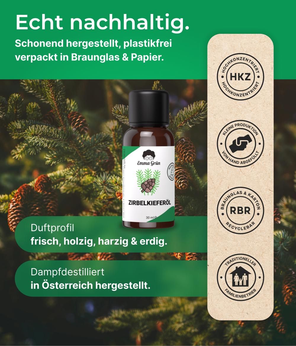 Emma Grün® ätherisches Zirbenöl naturrein & hochdosiert