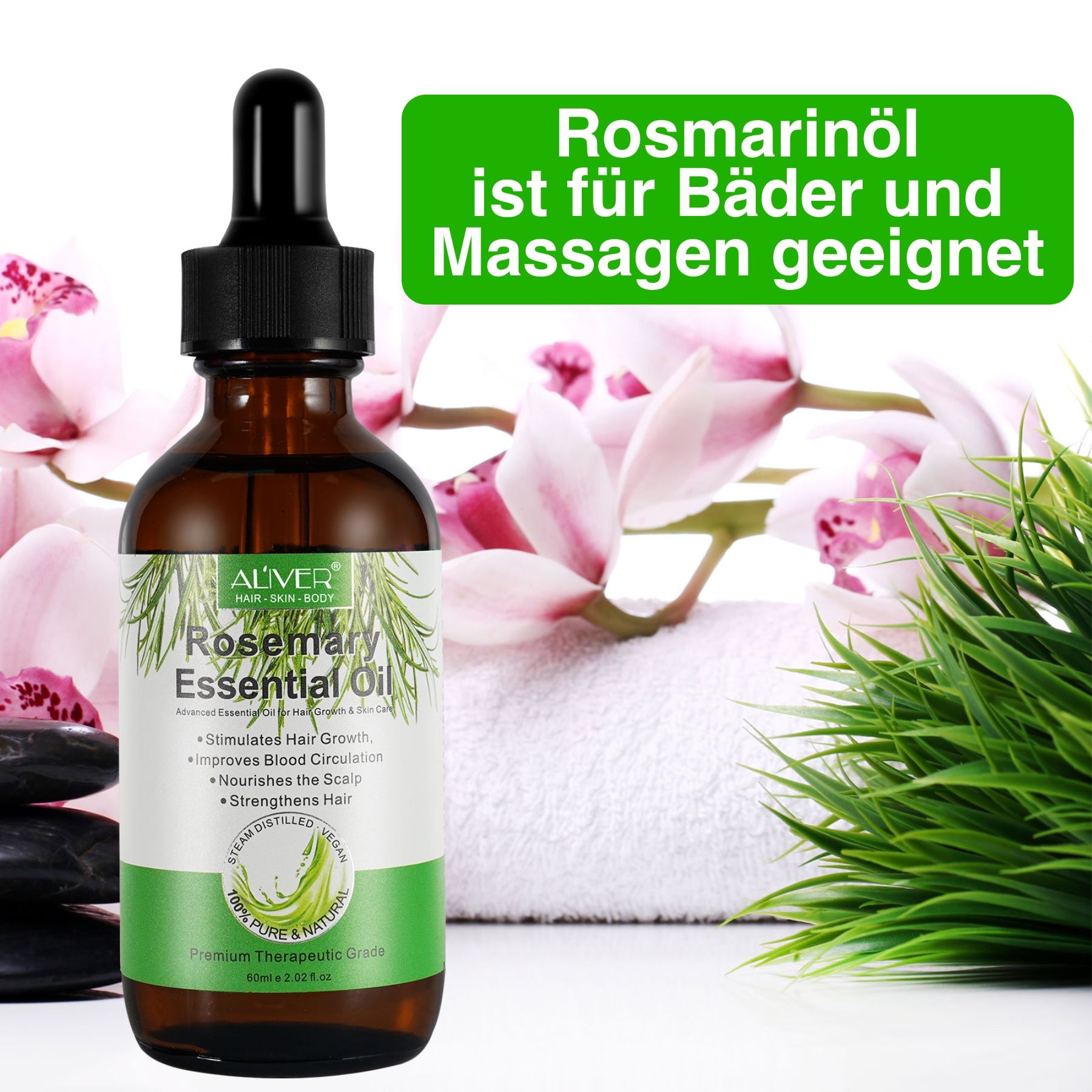 ALIVER Rosmarinöl Ätherisches Öl Haaröl für Haarpflege und Haarwachtstum
