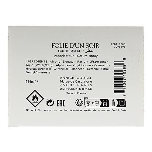 Rückseite der Verpackung. Produktname, Inhaltsstoffe, Herstelleradresse und Warnhinweise. Hergestellt in Frankreich.