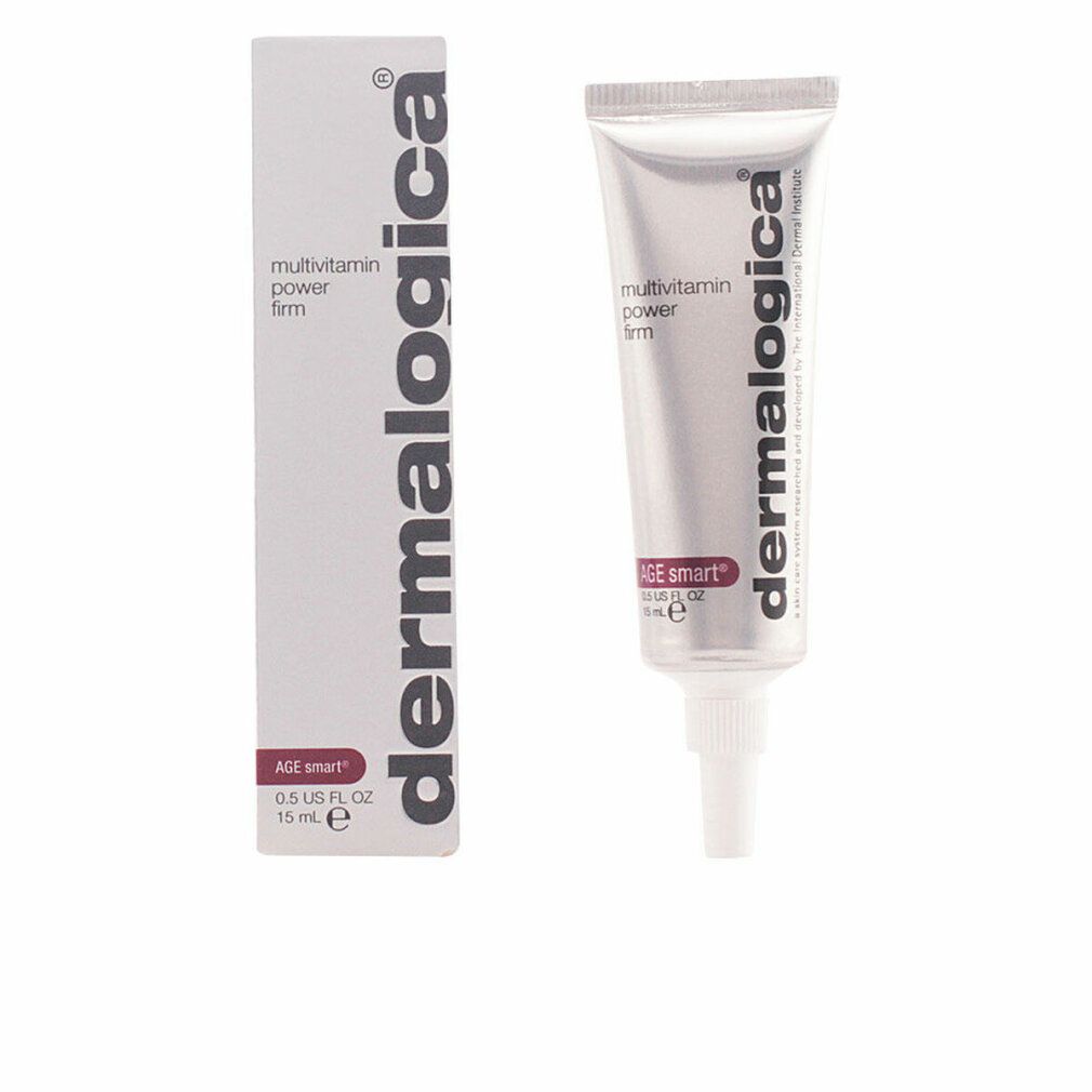 Tube und Verpackung. Tube silberfarben mit weißem Applikator. Verpackung weiß mit Aufschrift Dermalogica. Roter Streifen mit AGE smart.
