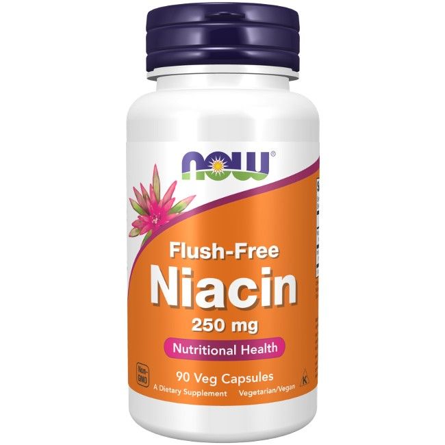 Now Foods Flush-Free Niacin 250 mg 90 Veg-Kapseln