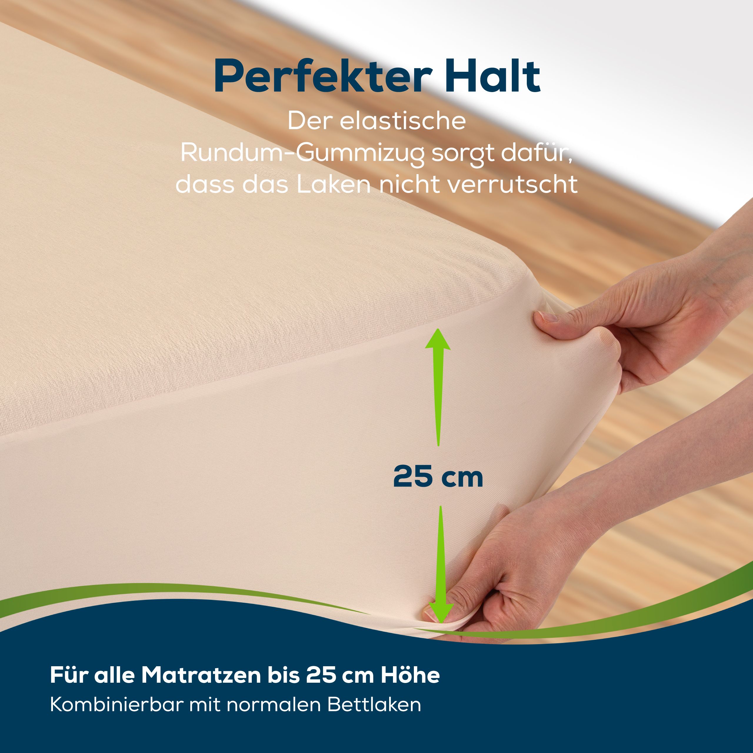 Sensalou Spannbettlaken wasserdicht 100 x 200 cm Inkontinenz Spannbetttuch - Beige