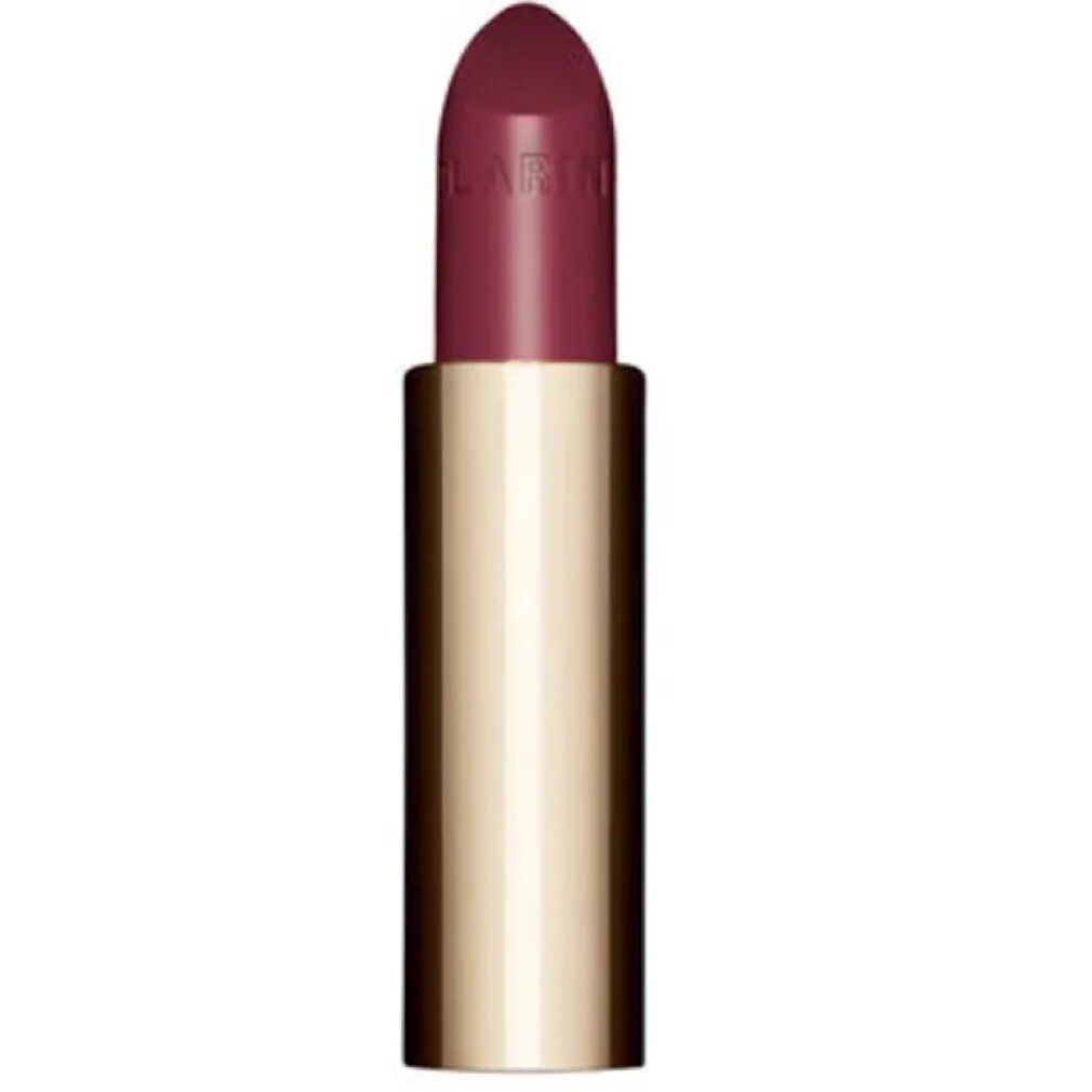 Lippenstift mit goldfarbener Hülse und burgunderroter Spitze. Auf der Spitze steht "CLARINS".