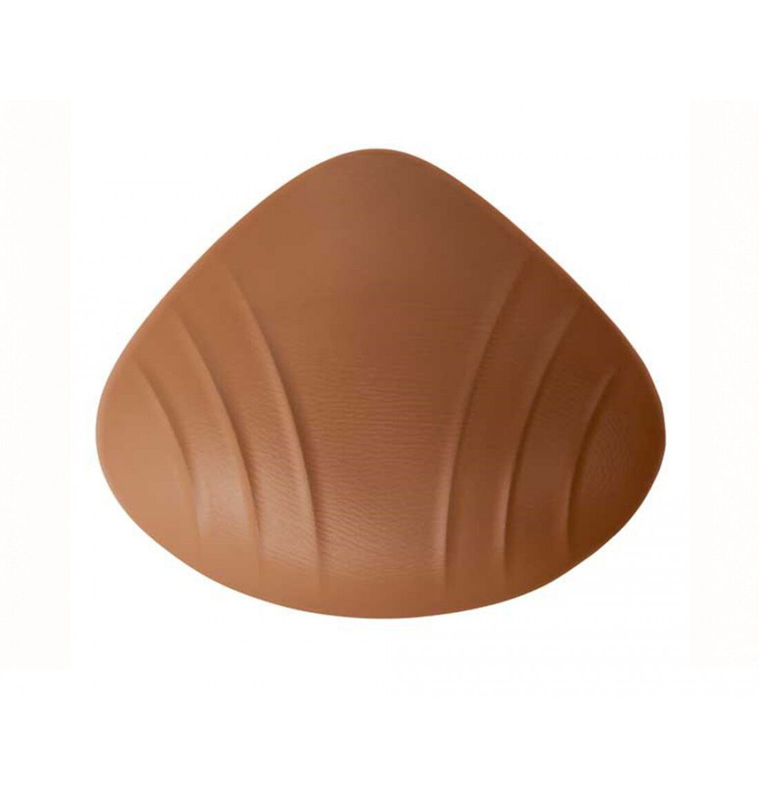 Braune Ausgleichsprothese mit geriffelter Oberfläche. Auf weißem Hintergrund.