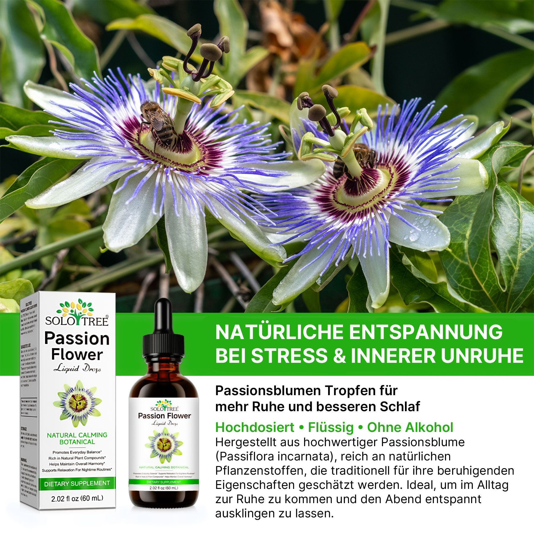 ALIVER Passionsblume Tropfen für Ruhe Entspannung besseren Schlaf