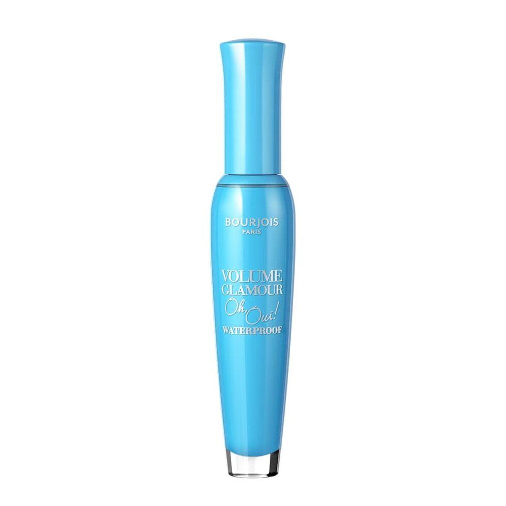 Bourjois Volume Glamour Mascara, hellblau, mit Wassertropfen.