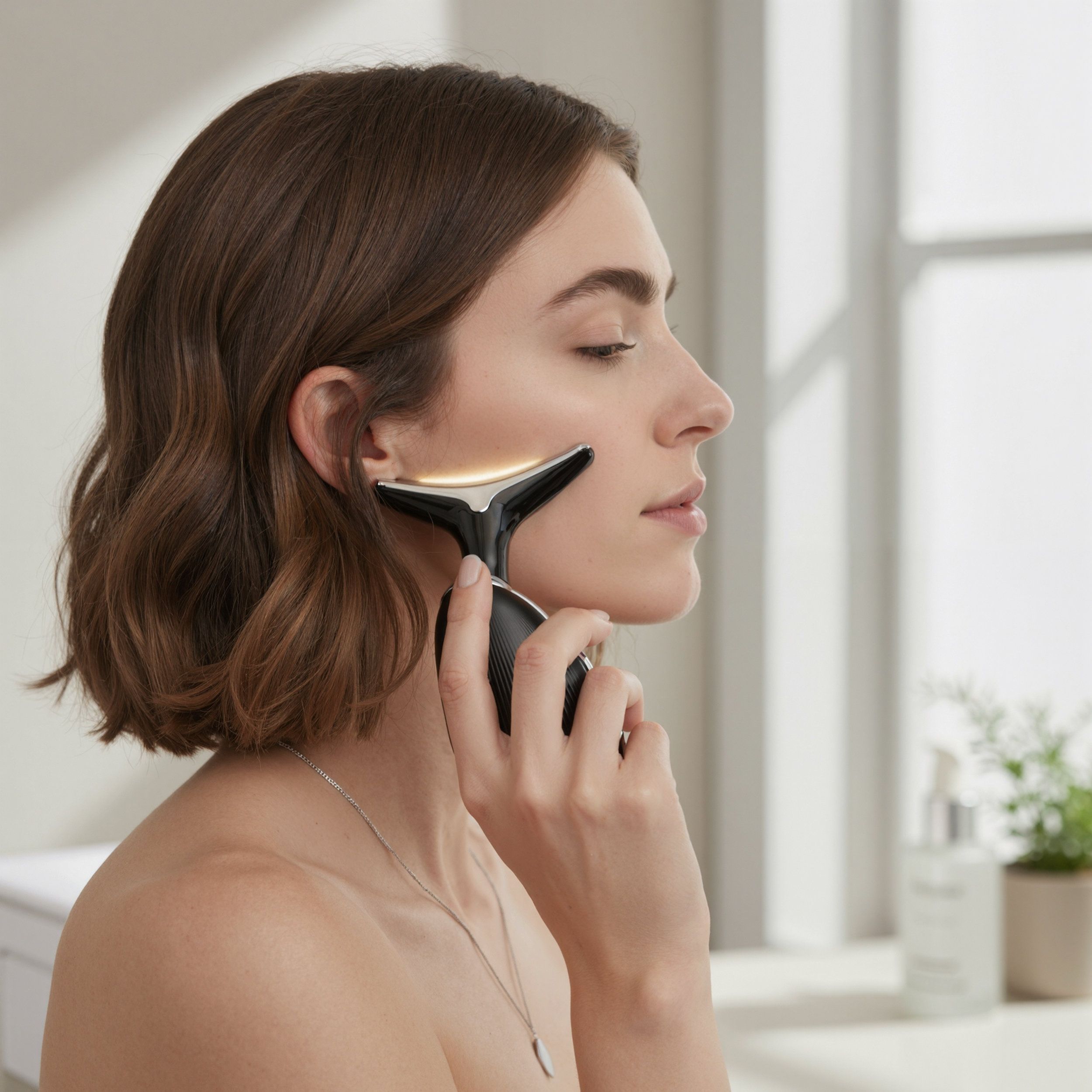 EMS- & LED-Gesichtsreinigungsgerät – Positive/Negative Ionen, Anti-Aging, Straffend & Wärme