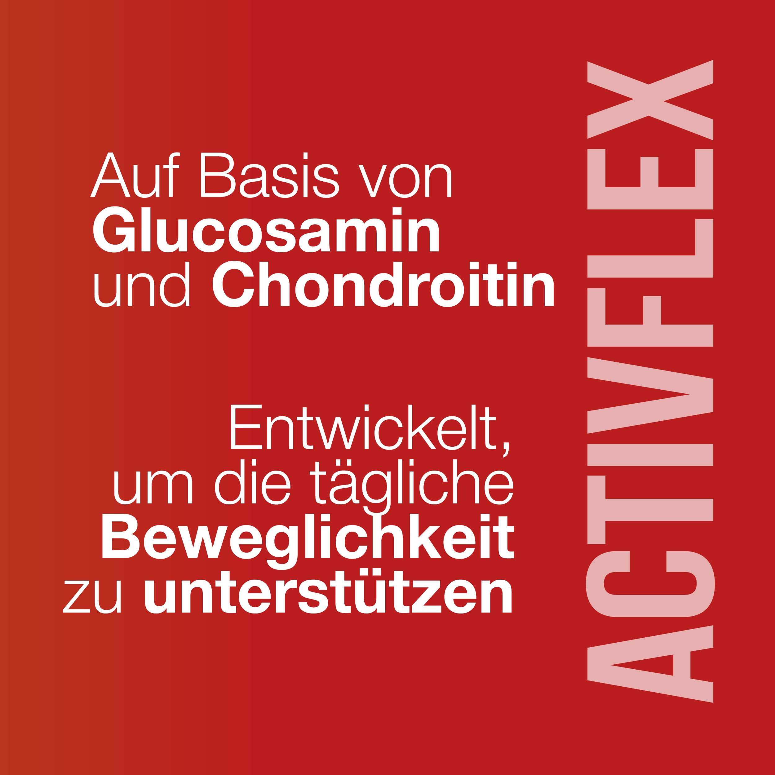 ACTIVFLEX: Auf Basis von Glucosamin und Chondroitin, entwickelt zur Unterstützung der täglichen Beweglichkeit.
