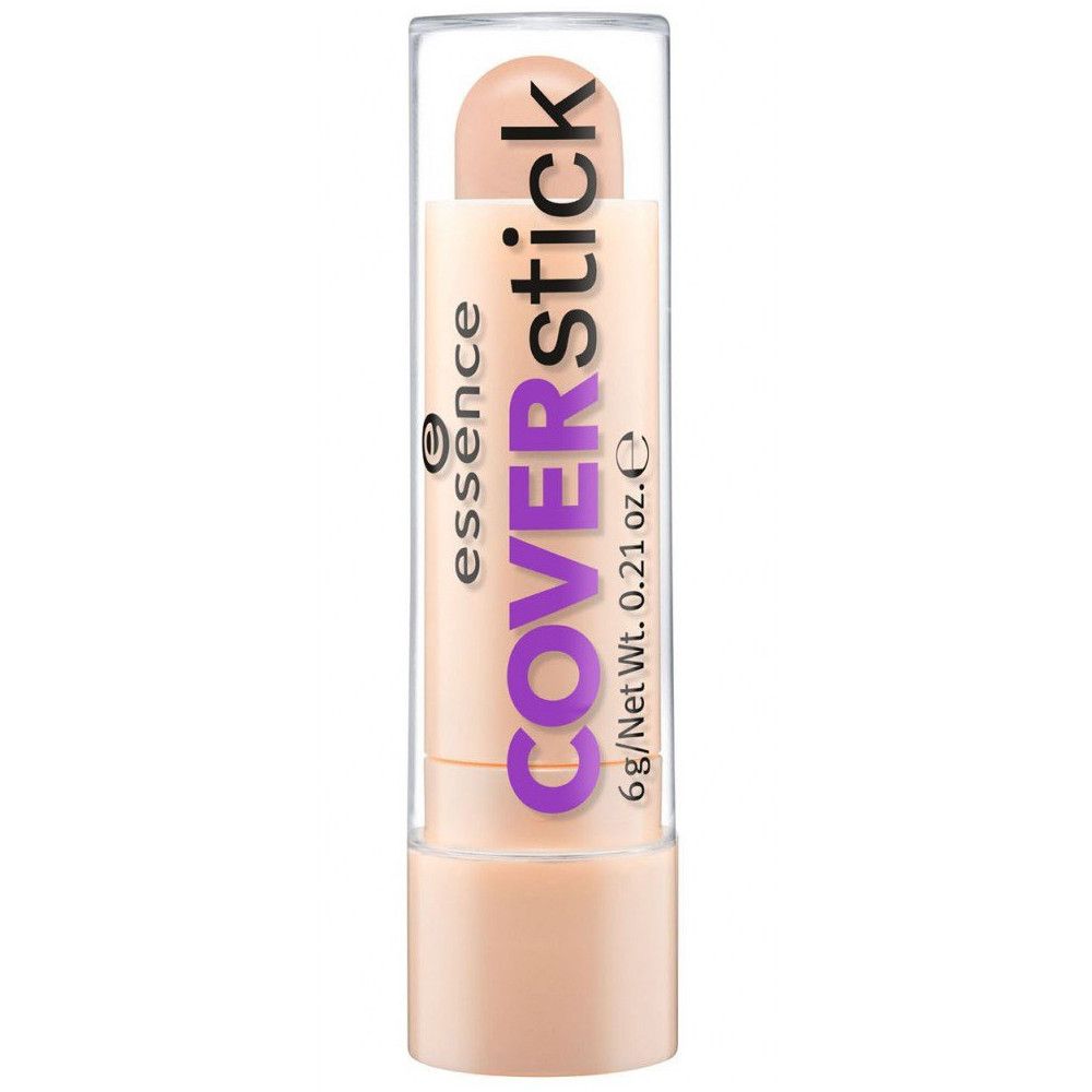Coverstick Concealer in Hülse mit durchsichtigem Deckel. Produktname und Marke sichtbar. Gewicht: 6 g / 0.21 oz.