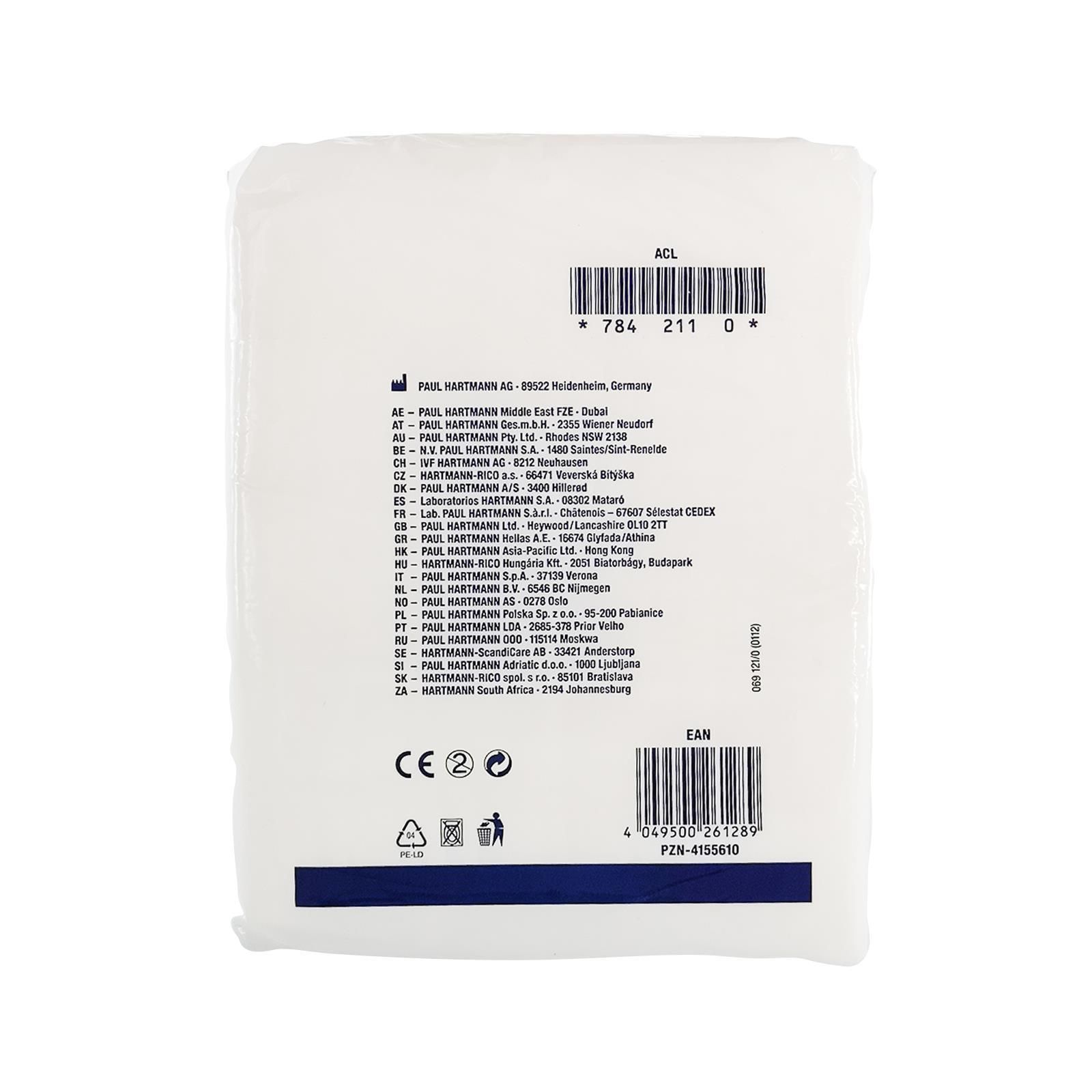 Rückseite der Hartmann Samu Classic Mini Packung. Weiße Verpackung mit Text, Barcode und CE-Kennzeichnung.