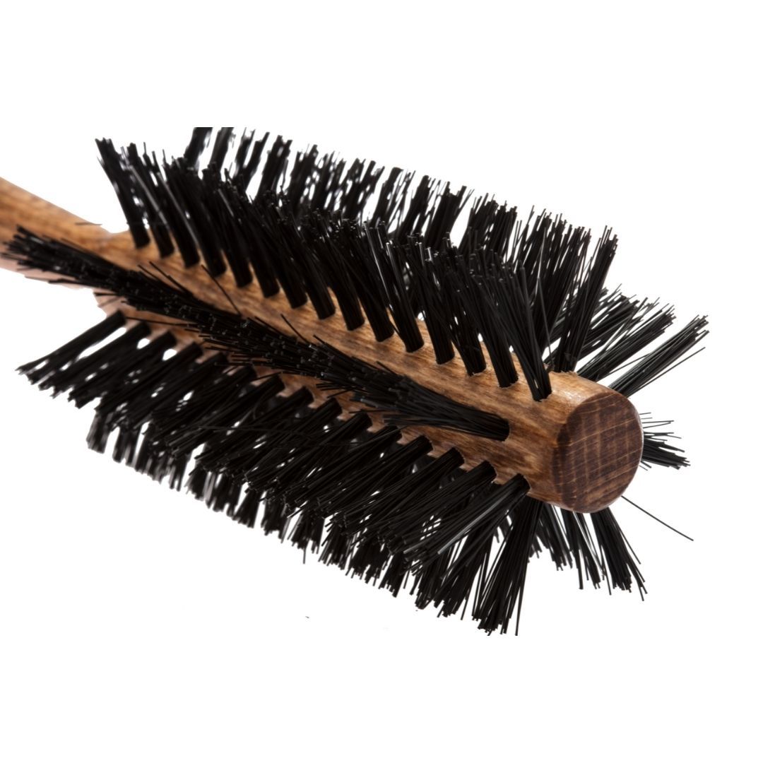 nippes Solingen Rundbürste, Ø 48 mm, 8 Reihen, Rosshaar-Nylon-Mix, Buchenholz