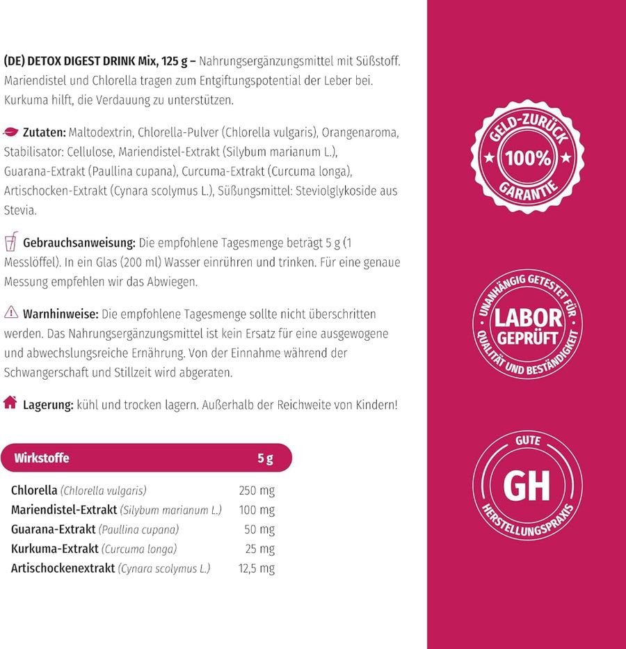 Nature's Finest Detox Digest mit 2-in-1 Verdauungs-Entgiftungsformel
