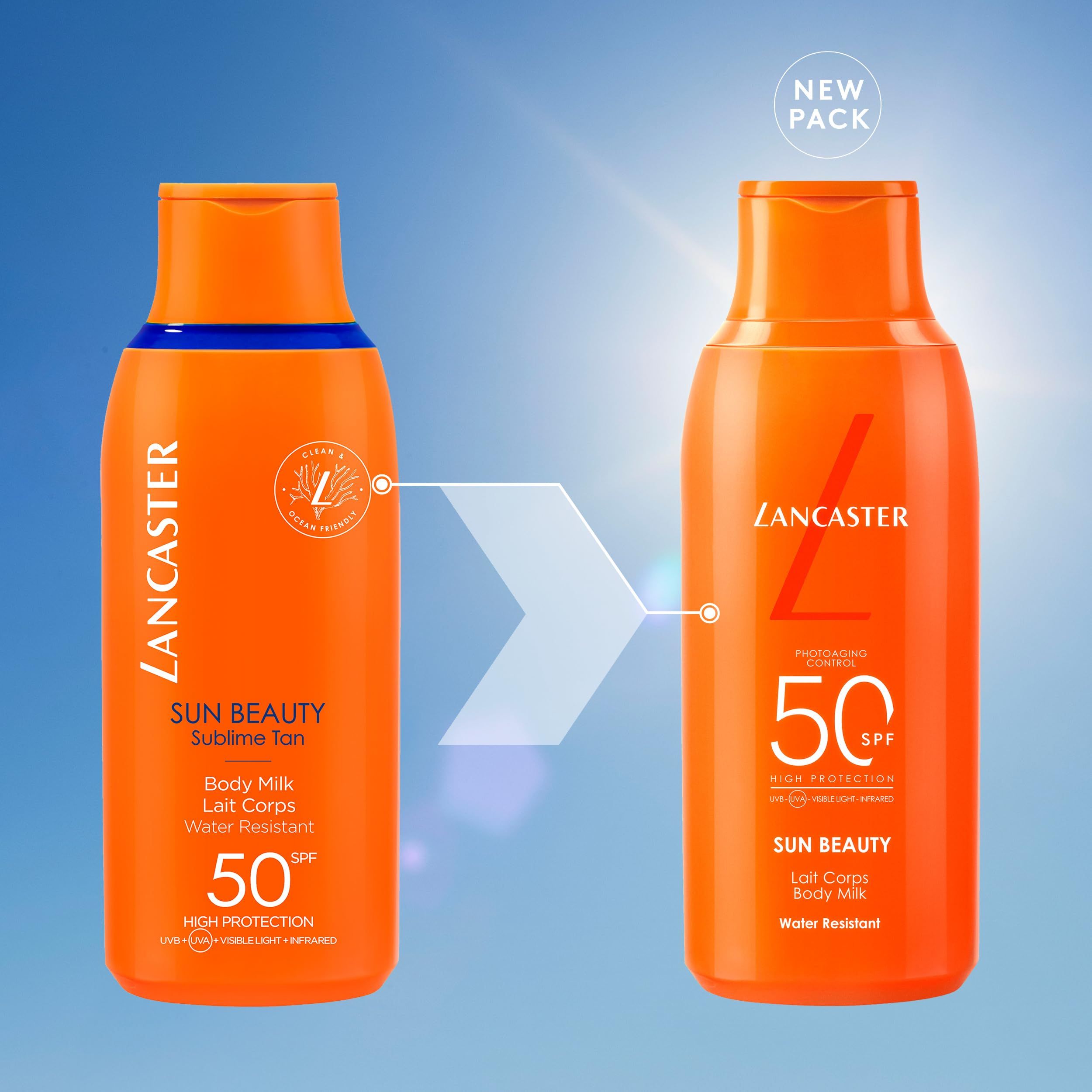 Lancaster Sun Beauty Körpermilch SPF50 - Leichte, wasserfeste Textur, 175ml