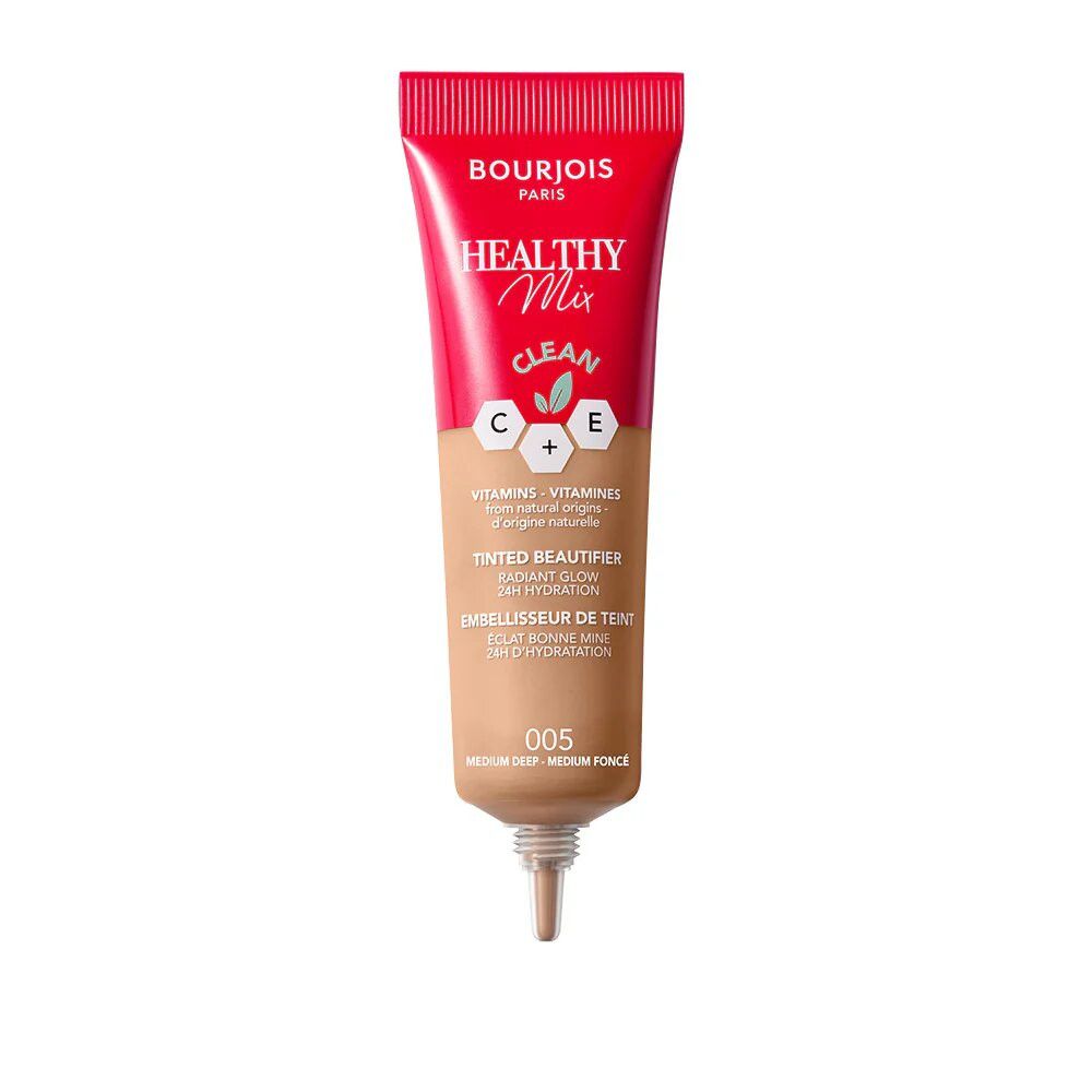 Bourjois Healthy Mix Beautifier, Tube mit roter Kappe. Aufschrift: Healthy Mix Clean. Farbton 005.