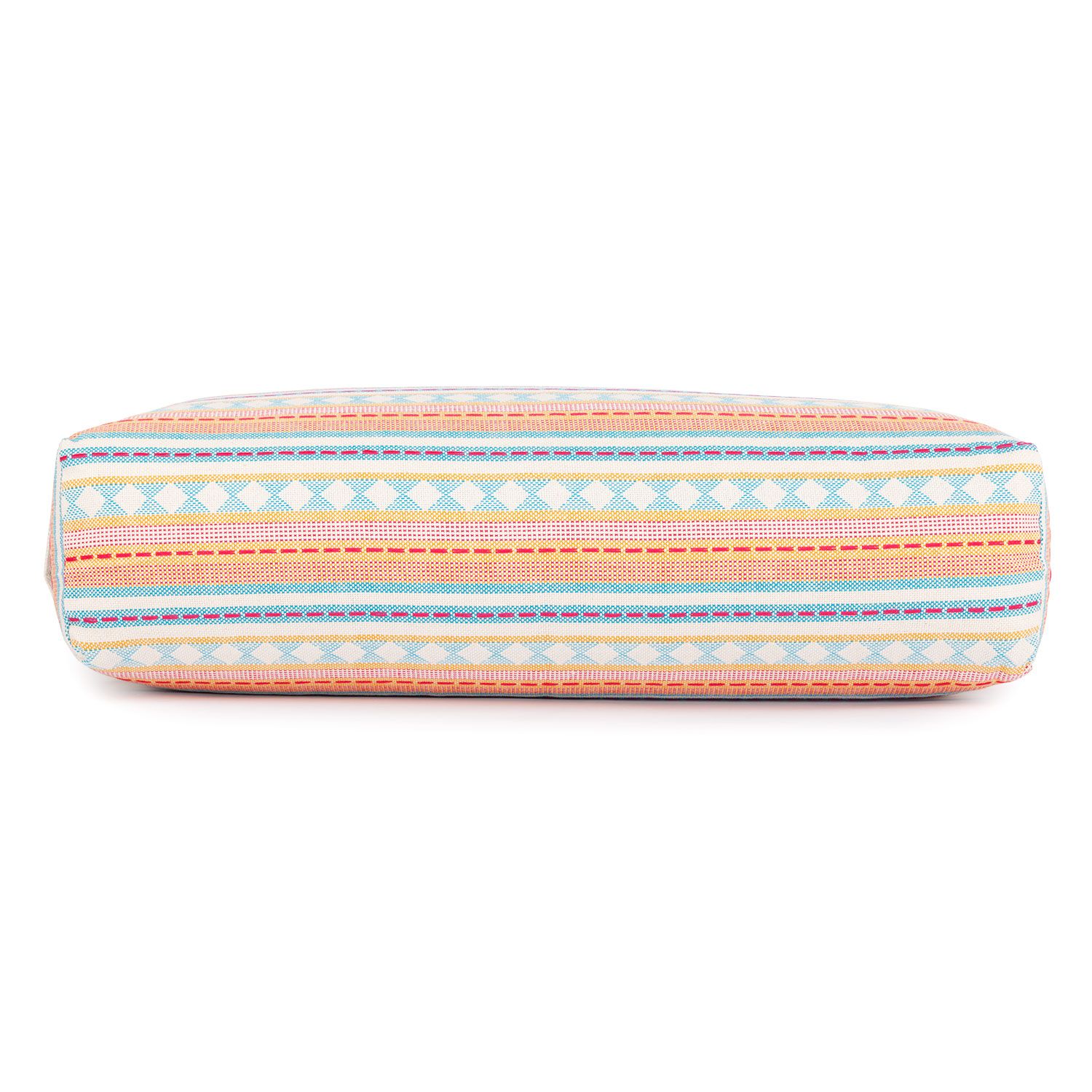 ETHNO Collection: Salamba (rechteckig) Yoga-Bolster, Jacquard-Webstoff, apricot-hellblau gem., Kapok