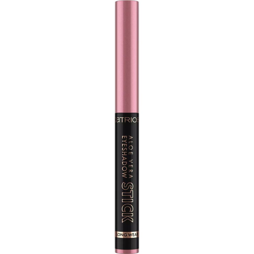 Rosafarbener Lidschatten-Stick. Schwarze Schrift: Aloe Vera Eyeshadow Stick.