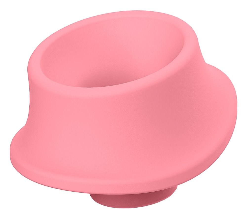 Eine rosa Ersatzkappe für Womanizer-Produkte, aus flexiblem Material.