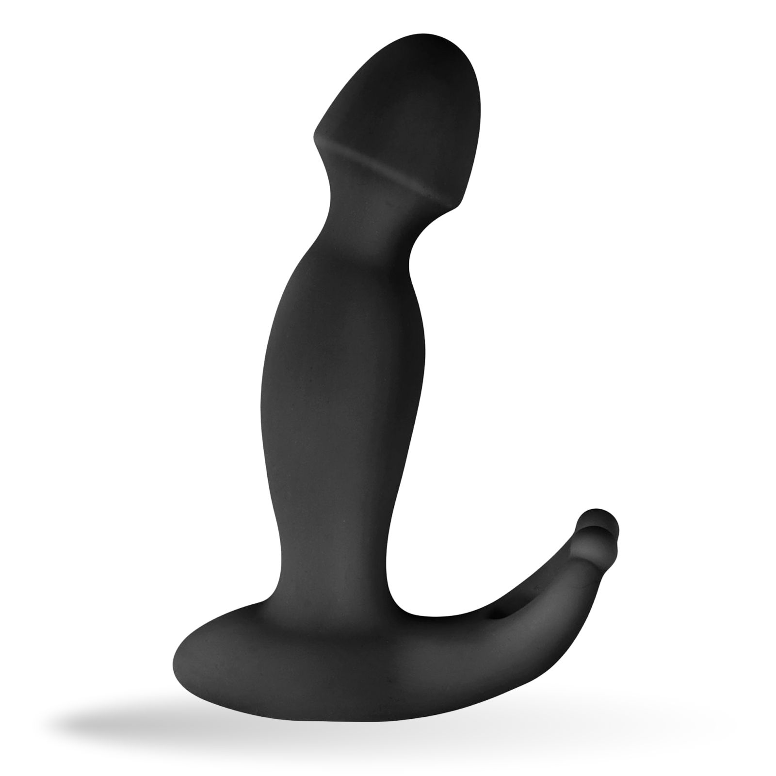 Schwarzes Wellness-Produkt mit abgerundeter Spitze und gebogenem Element.