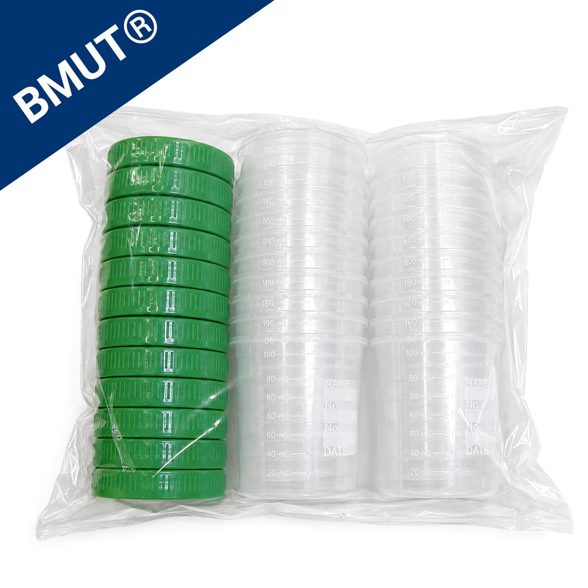BMUT Urinbecher mit Schraubdeckel - Probenbecher 100ml