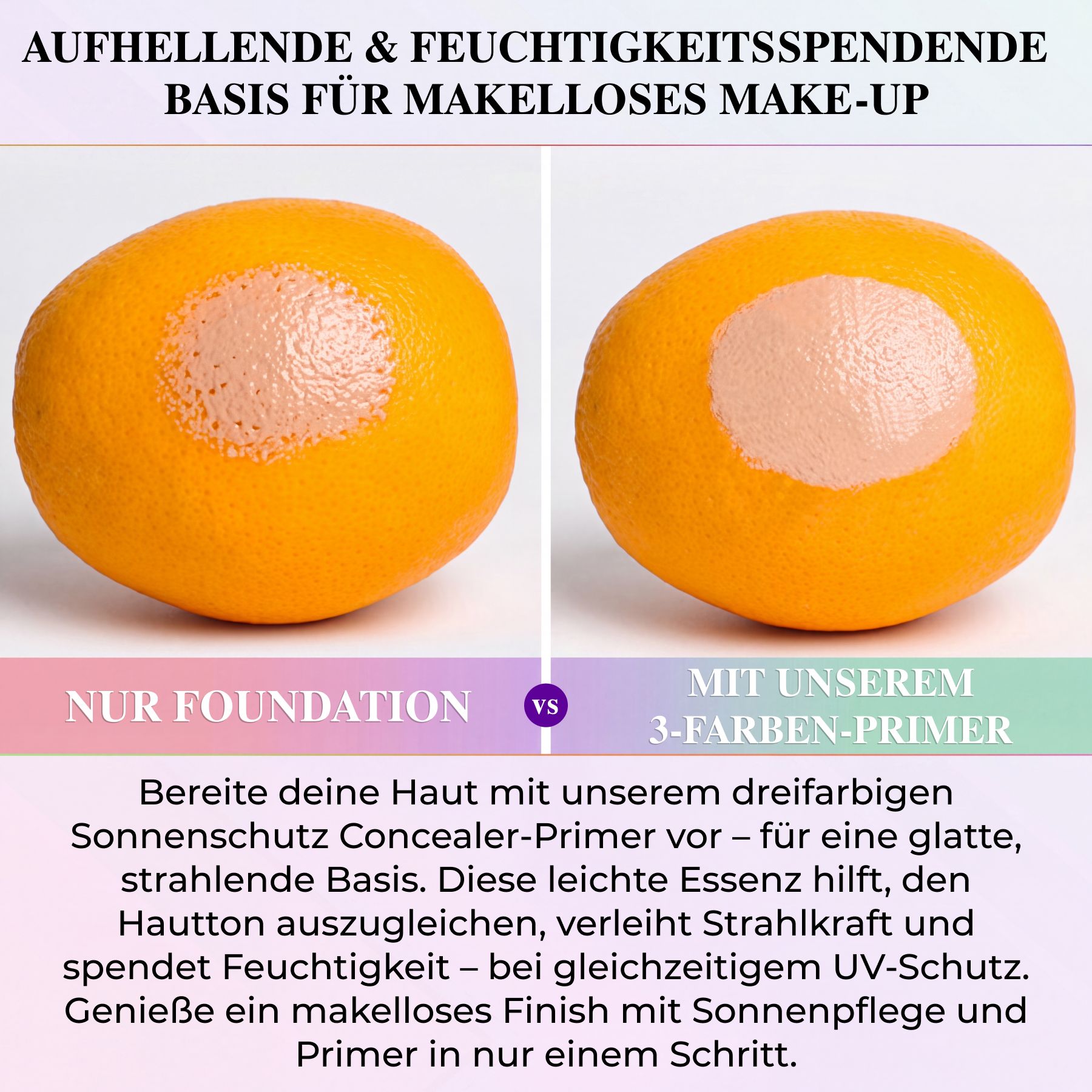 ALIVER Sonnenschutzcreme SPF 50 PA+++ Foundation Concealer 3-in-1 Farbkorrektur