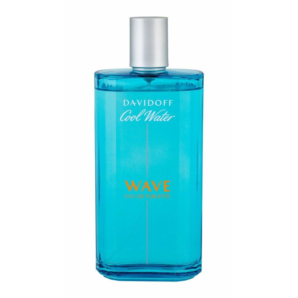 Türkisfarbene Flasche Eau de Toilette mit silbernem Verschluss. Aufschrift: Davidoff Cool Water, Wave Eau de Toilette.