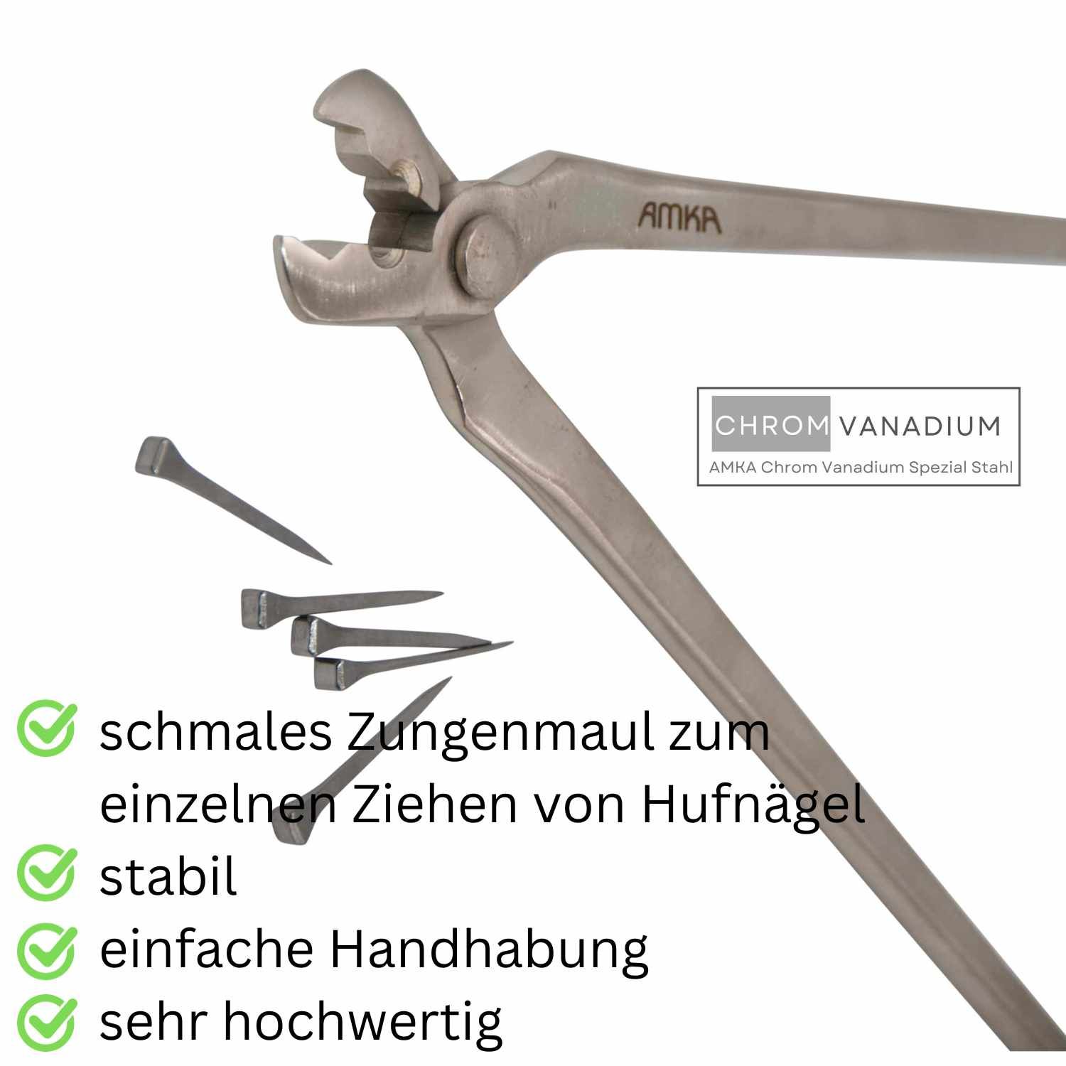 AMKA Pro Nagelziehzange Chrom Vanadium  Pferdehuf Hufnagelziehzange